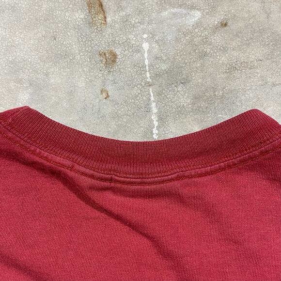 VTG Y2K B.U.M. Equipment BE Logo Tee Red Metallic Grid Graphic Shirt L - Picture 9 of 13